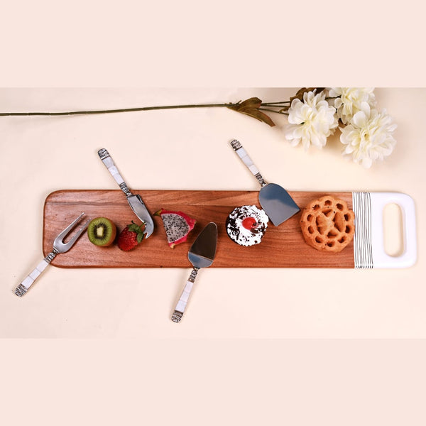 Cheese/starter board - wooden with white design