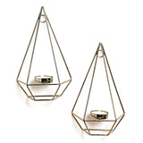 Golden tealight holders - set of 2