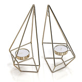 Golden tealight holders - set of 2